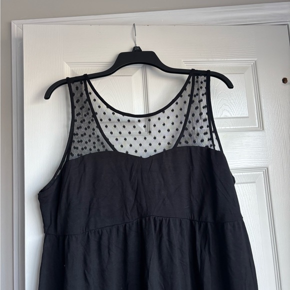 Torrid Black Dress with Sheer Polka Dot Detail - Picture 2 of 4